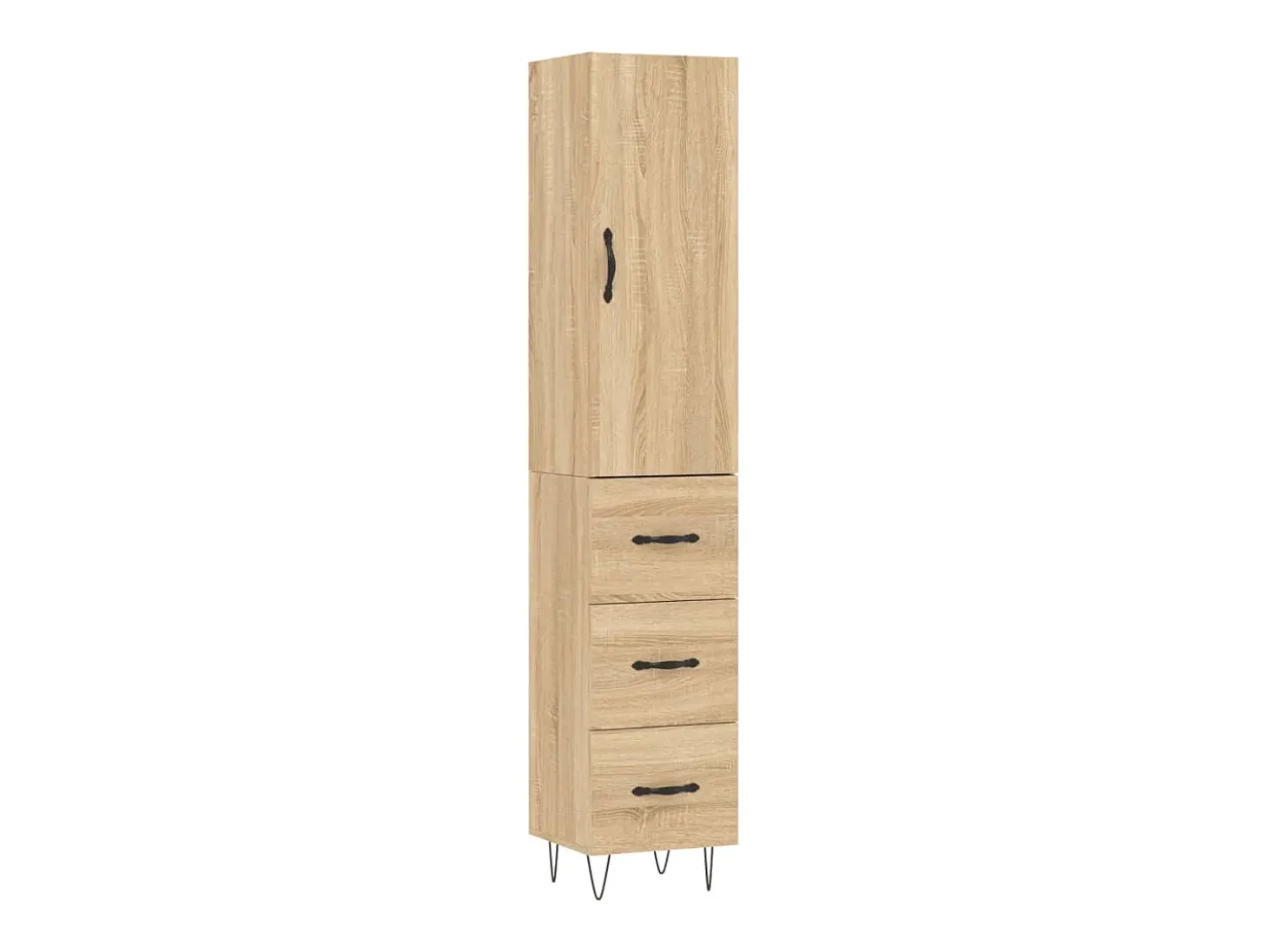 Aparador alto roble Sonoma 34,5x34x180 cm Madera de ingeniería