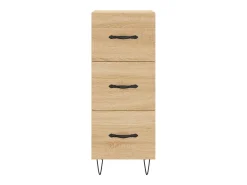 Aparador alto roble Sonoma 34,5x34x180 cm Madera de ingeniería