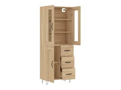 Aparador alto roble Sonoma 69,5x34x180 cm Madera de ingeniería