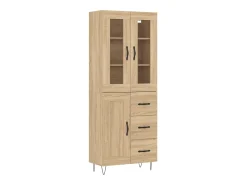 Aparador alto roble Sonoma 69,5x34x180 cm Madera de ingeniería