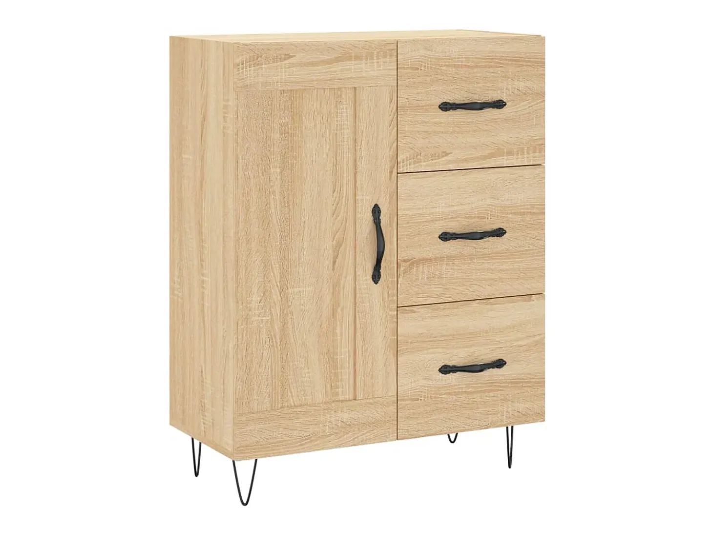 Aparador alto roble Sonoma 69,5x34x180 cm Madera de ingeniería