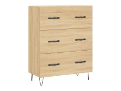 Aparador alto roble Sonoma 69,5x34x180 cm Madera de ingeniería