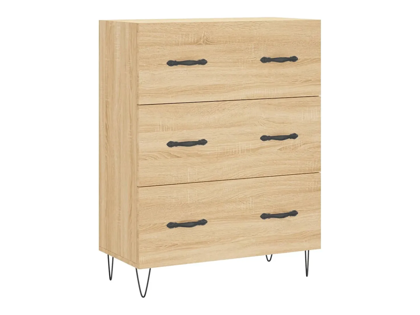 Aparador alto roble Sonoma 69,5x34x180 cm Madera de ingeniería