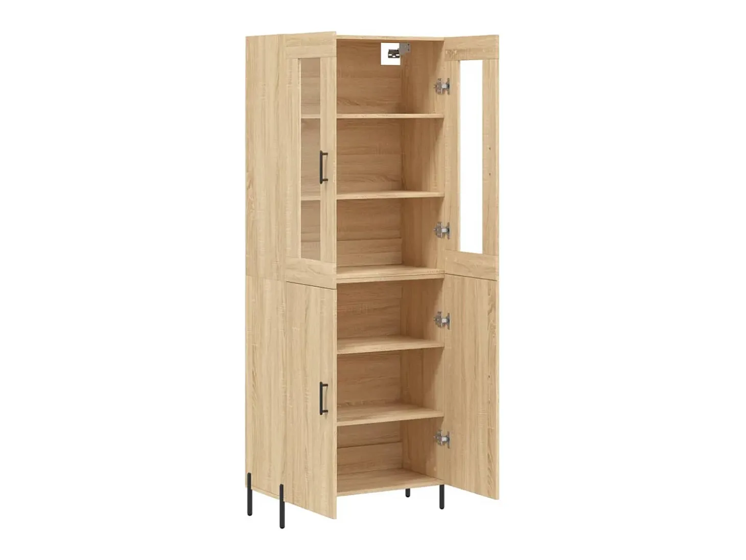 Aparador alto roble Sonoma 69,5x34x180 cm Madera de ingeniería