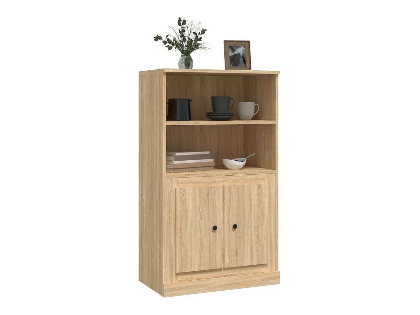 Aparador alto roble Sonoma 60x35,5x103,5 cm madera de ingeniería