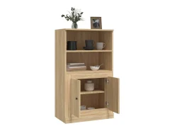 Aparador alto roble Sonoma 60x35,5x103,5 cm madera de ingeniería