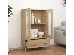 Aparador alto roble Sonoma 70x31x115 cm Madera de ingeniería