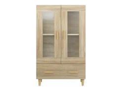 Aparador alto roble Sonoma 70x31x115 cm Madera de ingeniería
