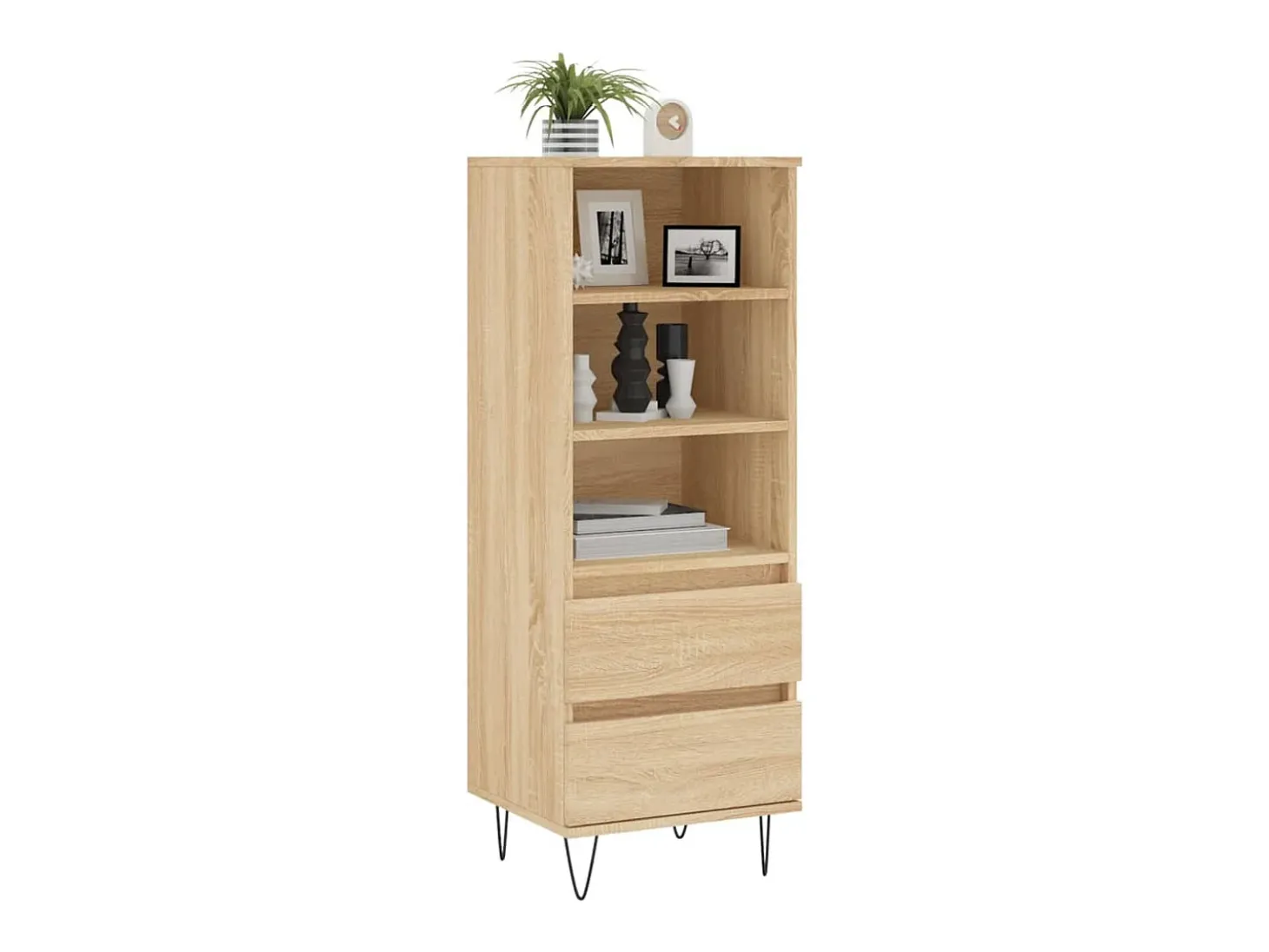Aparador alto roble Sonoma 40x36x110 cm Madera de ingeniería