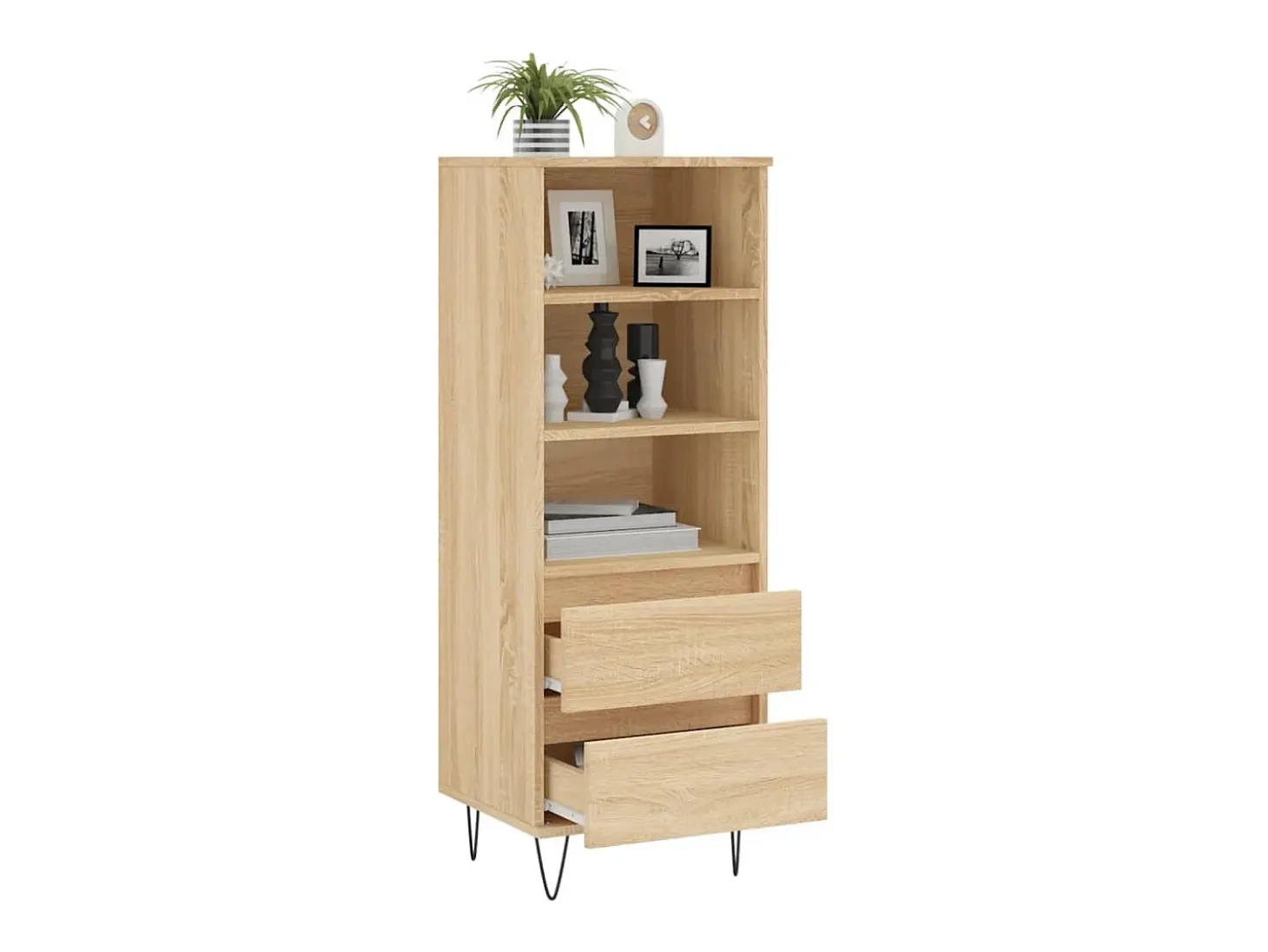 Aparador alto roble Sonoma 40x36x110 cm Madera de ingeniería