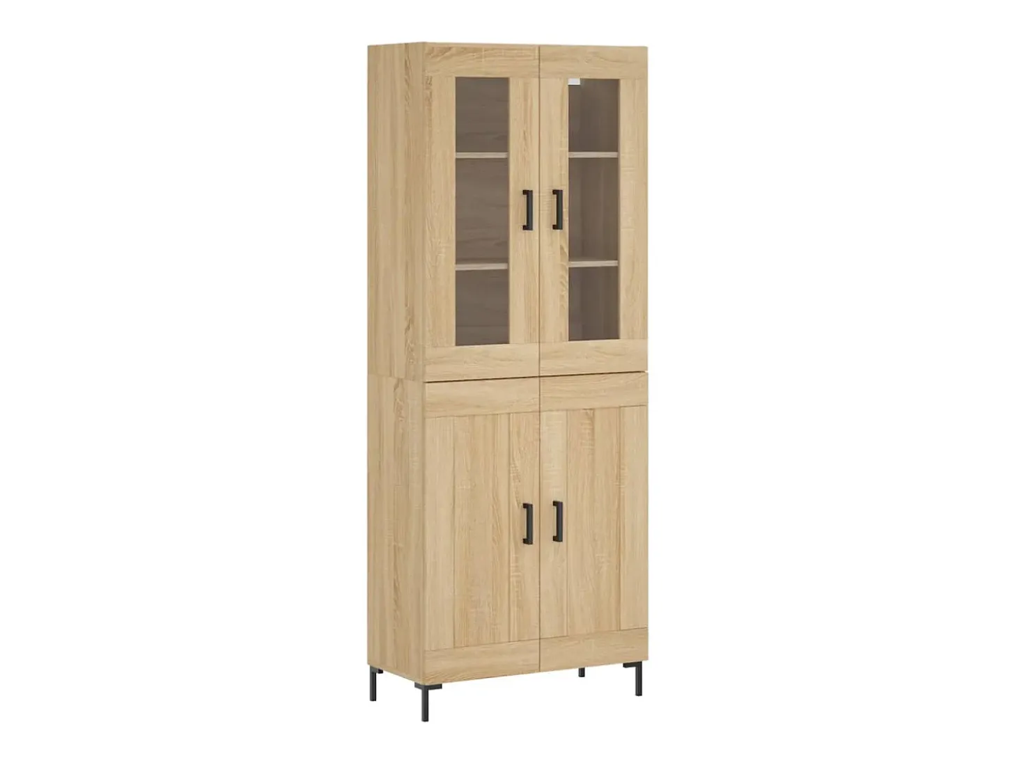 Aparador alto roble Sonoma 69,5x34x180 cm Madera de ingeniería