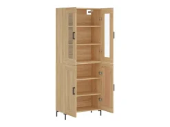 Aparador alto roble Sonoma 69,5x34x180 cm Madera de ingeniería