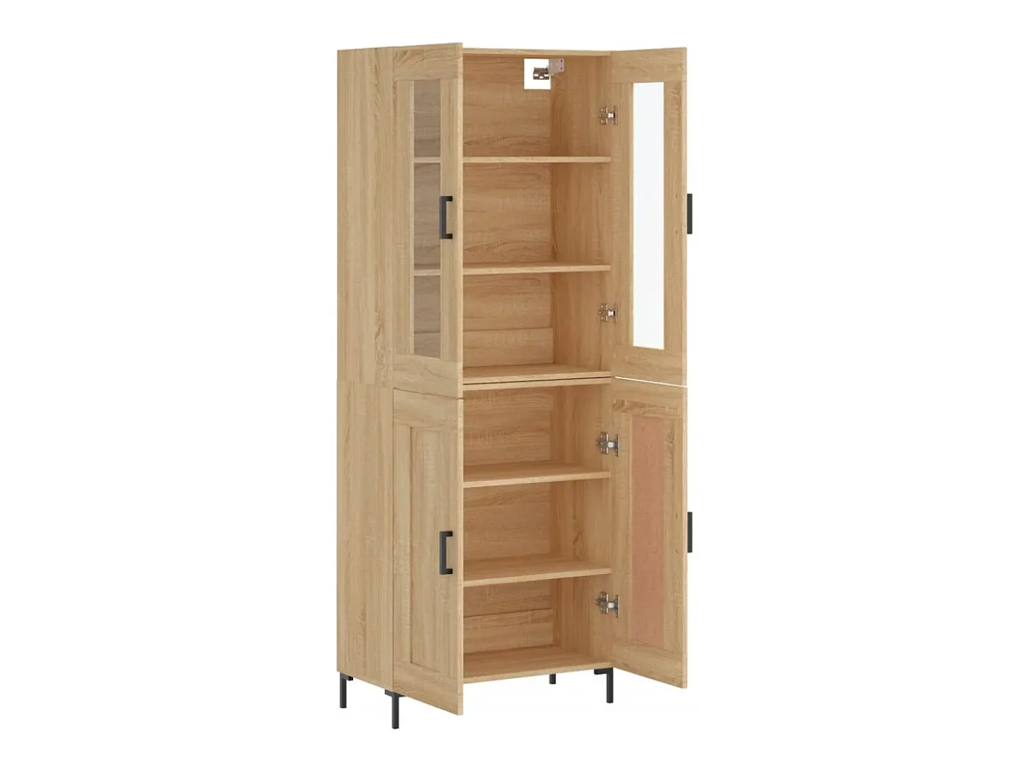 Aparador alto roble Sonoma 69,5x34x180 cm Madera de ingeniería
