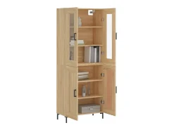 Aparador alto roble Sonoma 69,5x34x180 cm Madera de ingeniería