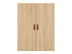 Aparador alto roble Sonoma 69,5x34x180 cm Madera de ingeniería