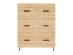 Aparador alto roble Sonoma 69,5x34x180 cm Madera de ingeniería