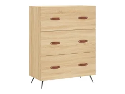 Aparador alto roble Sonoma 69,5x34x180 cm Madera de ingeniería