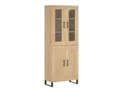 Aparador alto roble Sonoma 69,5x34x180 cm Madera de ingeniería