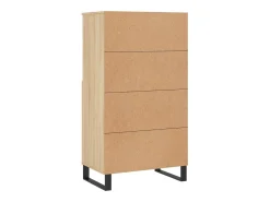 Aparador alto roble Sonoma 60x36x110 cm Madera de ingeniería