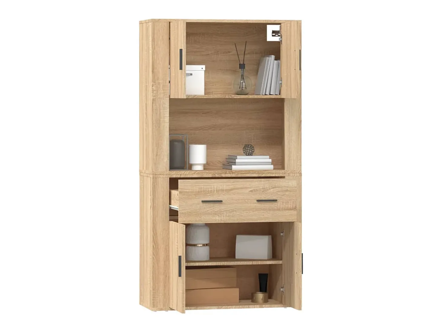 Aparador alto Roble Sonoma Madera de ingeniería