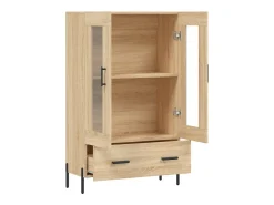 Aparador alto roble Sonoma 69,5x31x115 cm madera de ingeniería