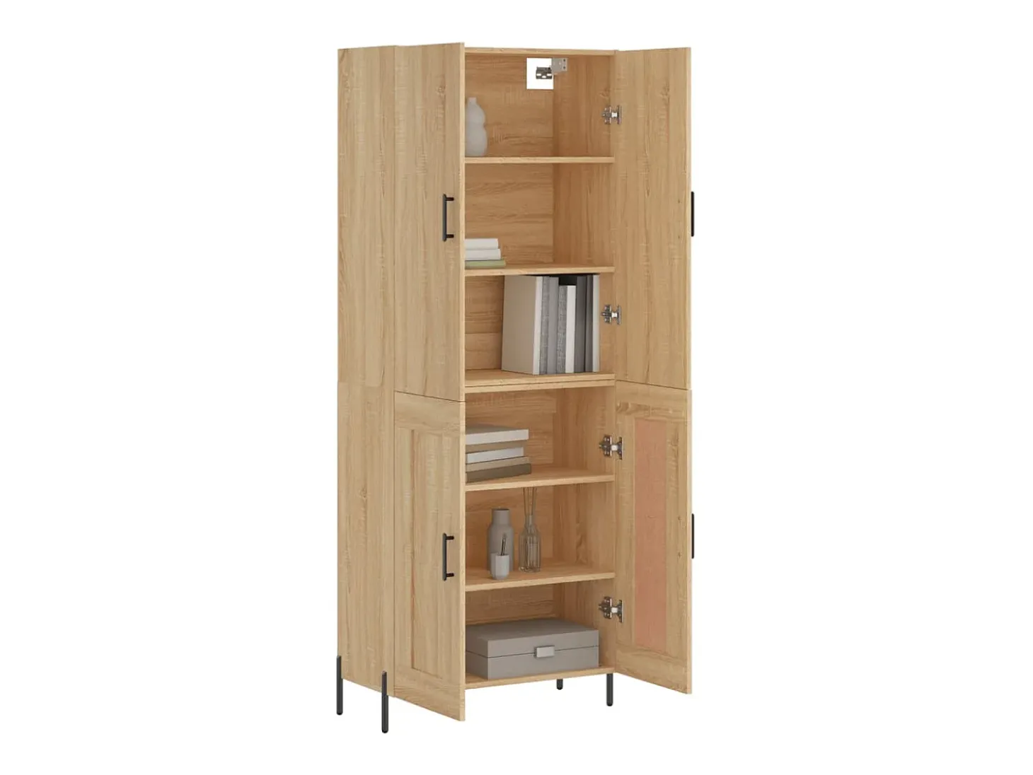 Aparador alto roble Sonoma 69,5x34x180 cm Madera de ingeniería