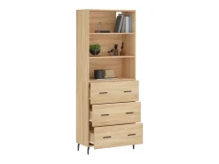 Aparador alto roble Sonoma 69,5x34x180 cm Madera de ingeniería
