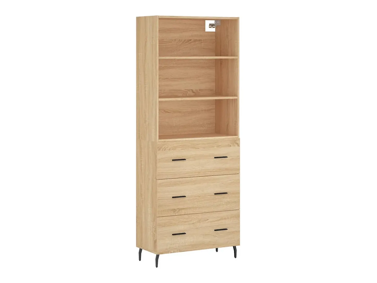Aparador alto roble Sonoma 69,5x34x180 cm Madera de ingeniería
