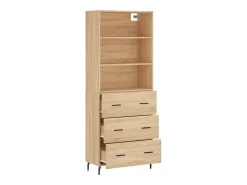 Aparador alto roble Sonoma 69,5x34x180 cm Madera de ingeniería