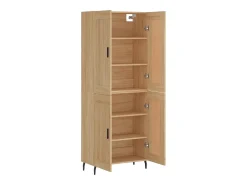 Aparador alto roble Sonoma 69,5x34x180 cm Madera de ingeniería