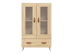 Aparador alto roble Sonoma 69,5x31x115 cm madera de ingeniería
