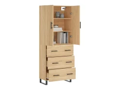 Aparador alto roble Sonoma 69,5x34x180 cm Madera de ingeniería