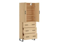 Aparador alto roble Sonoma 69,5x34x180 cm Madera de ingeniería