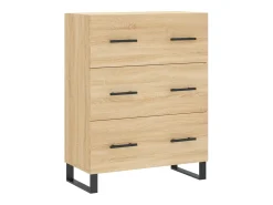 Aparador alto roble Sonoma 69,5x34x180 cm Madera de ingeniería