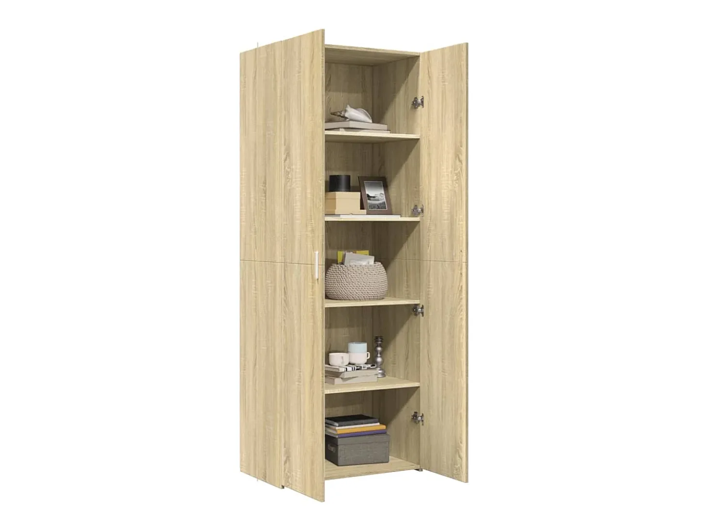 Aparador alto roble Sonoma 70x42,5x185 cm madera de ingeniería