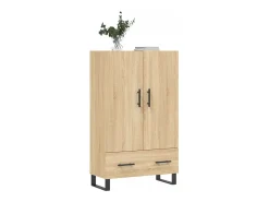 Aparador alto roble Sonoma 69,5x31x115 cm madera de ingeniería