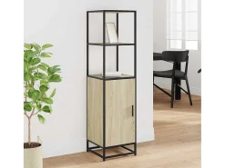 Aparador alto roble Sonoma 35,5x35x139 cm madera contrachapada metal