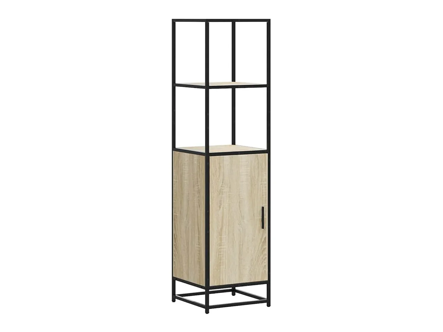 Aparador alto roble Sonoma 35,5x35x139 cm madera contrachapada metal
