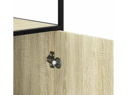 Aparador alto roble Sonoma 35,5x35x139 cm madera contrachapada metal