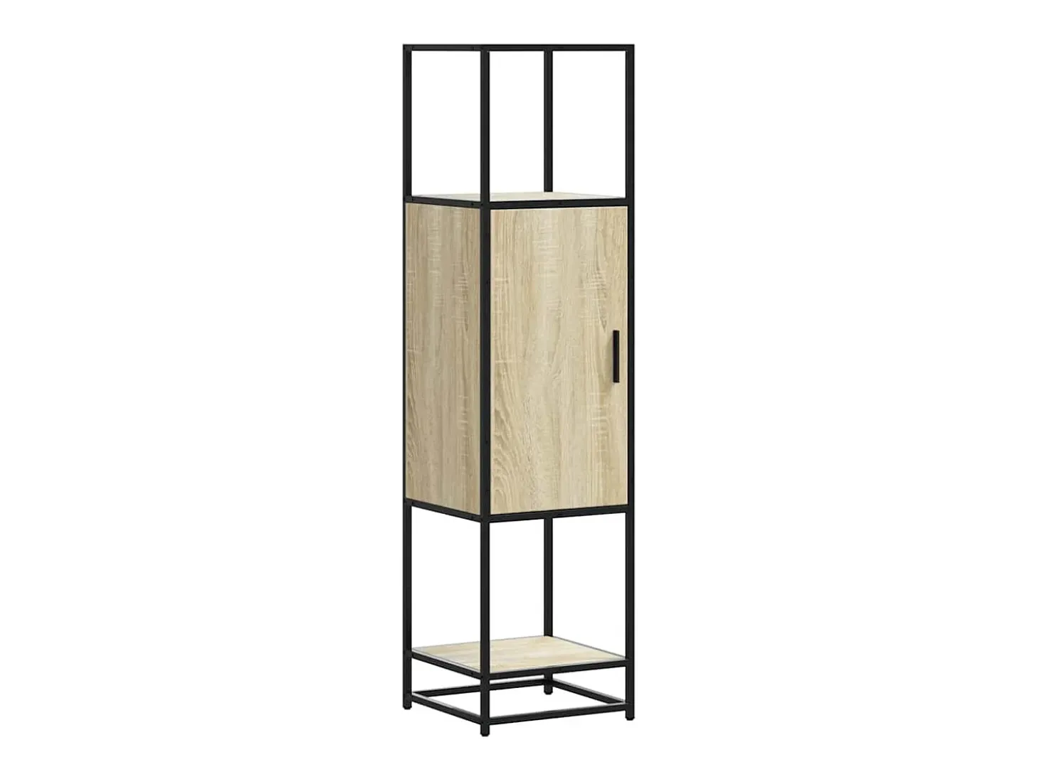 Aparador alto roble Sonoma 35,5x35x139 cm madera contrachapada metal