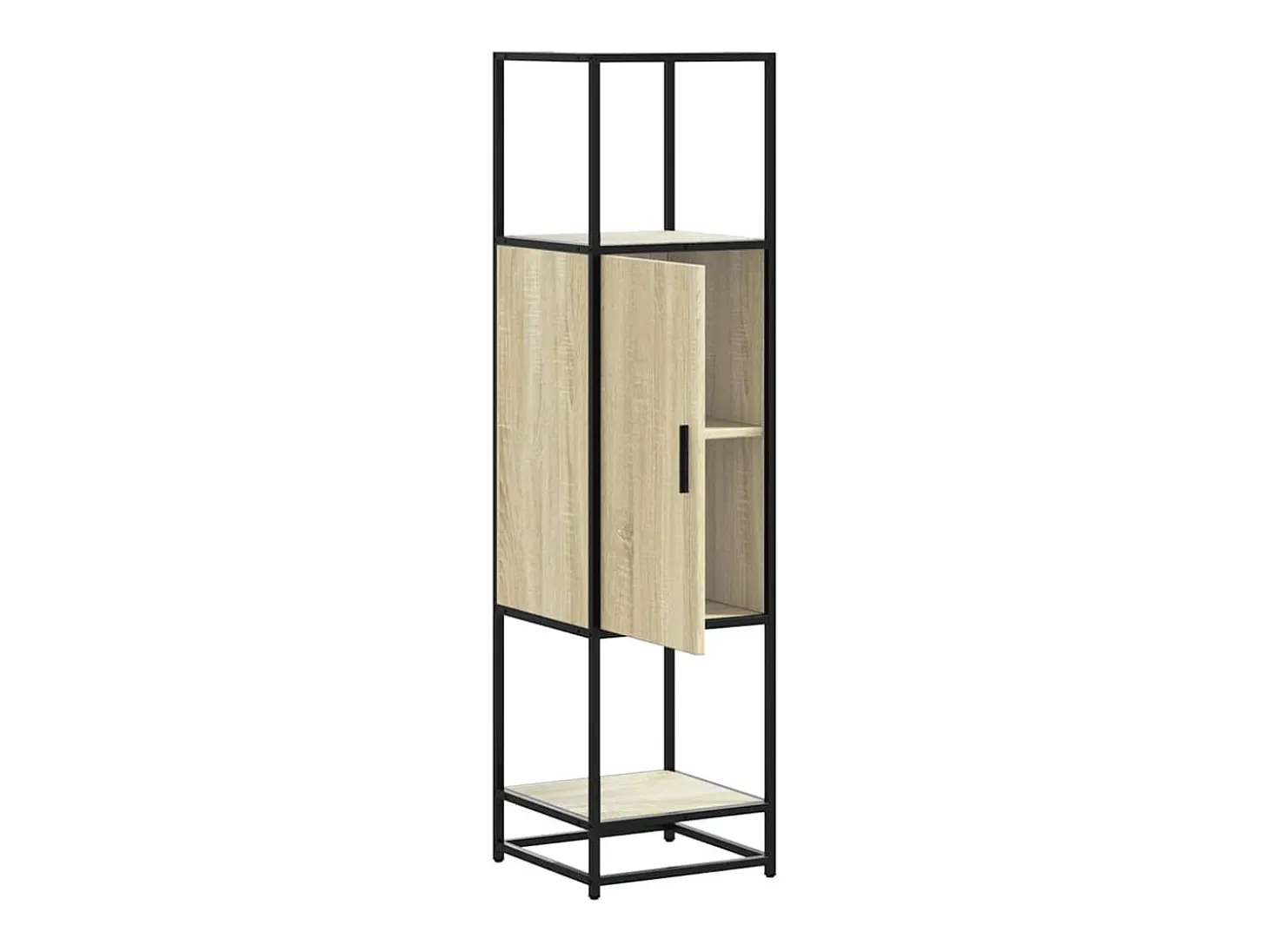 Aparador alto roble Sonoma 35,5x35x139 cm madera contrachapada metal
