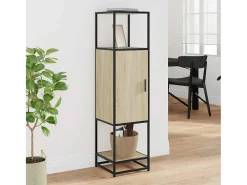 Aparador alto roble Sonoma 35,5x35x139 cm madera contrachapada metal