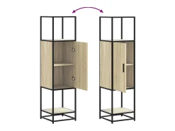 Aparador alto roble Sonoma 35,5x35x139 cm madera contrachapada metal