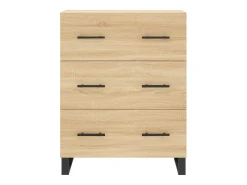 Aparador alto roble Sonoma 69,5x34x180 cm Madera de ingeniería