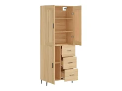 Aparador alto roble Sonoma 69,5x34x180 cm Madera de ingeniería