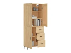 Aparador alto roble Sonoma 69,5x34x180 cm Madera de ingeniería