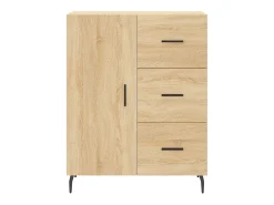 Aparador alto roble Sonoma 69,5x34x180 cm Madera de ingeniería