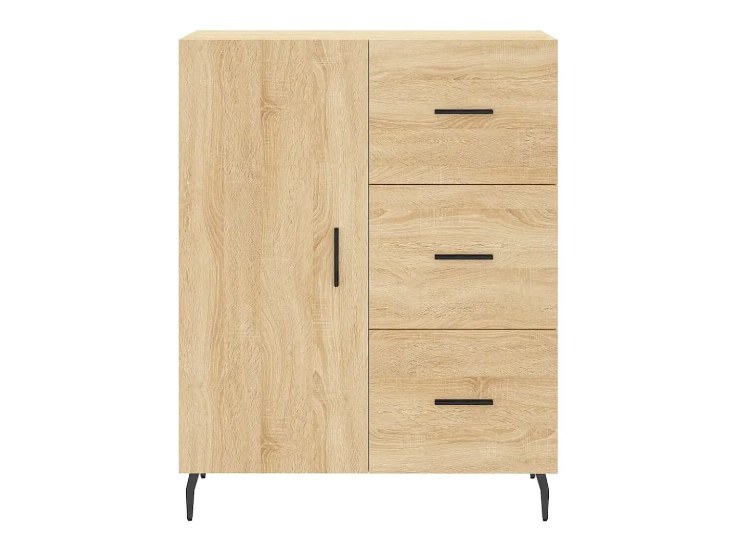 Aparador alto roble Sonoma 69,5x34x180 cm Madera de ingeniería