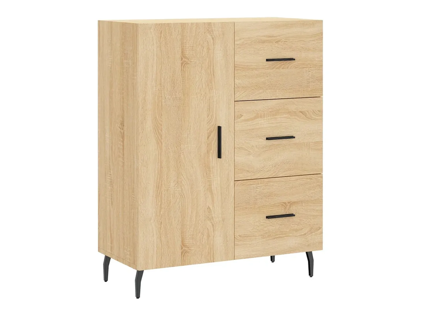 Aparador alto roble Sonoma 69,5x34x180 cm Madera de ingeniería