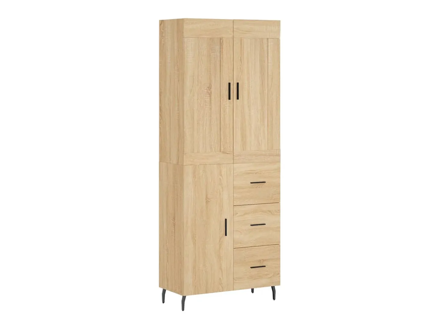 Aparador alto roble Sonoma 69,5x34x180 cm Madera de ingeniería